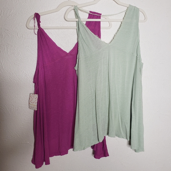 Free People New Vibes Tank Bundle Pink & Green - Picture 3 of 13